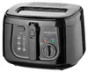A black deep fryer is shown from a slightly elevated front-facing angle. Produktbild-Vorschau