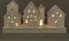 A decorative wooden village scene with LED lights. Podgląd zdjęcia produktu