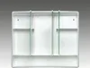 A white medicine cabinet with three doors and glass shelves. Náhled obrázku produktu