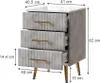 Nachttisch Vicco Velia Grau 41 x 62 cm mit 3 Schubladen, Produktbild-Vorschau 3