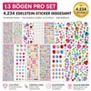 4234 Glitzersteine selbstklebend, 13 Blatt, mehrfarbig Anteprima dell’immagine prodotto