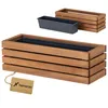 Holz Pflanzkasten Blumenkasten rechteckig – braun Produktbild-Vorschau 1