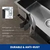 Edelstahlspüle schwarz 70x45cm mit Stufen, Kratzfest & Produktbild-Vorschau 14
