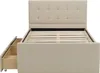 Homestyle4u Polsterbett 120x200 Beige Doppelbett Produktbild-Vorschau 15