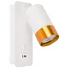 MasterLED Wandleuchte GU10 Weiß Gold mit USB A+C Produktbild-Vorschau 1