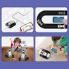 Collage of images showing a remote-controlled robot toy being assembled, controlled via a smartphone app, and used by children. Náhled obrázku produktu