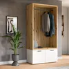 home24 Kompaktgarderobe - Weiß / Eiche Artisan Nachbildung Produktbild-Vorschau 2