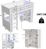 Merax Etagenbett Hochbett 90×200 cm, LED-Beleuchtung, Produktbild-Vorschau 7