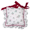 Clayre & Eef Kissenbezug für Stuhl 40x40 cm Weiß Rot Produktbild-Vorschau 1