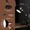 Stolní lampa XUDO E27, černá a zlatá, kovová, nastavitelná Náhled obrázku produktu 5