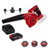 A red and black Einhell cordless leaf blower with accessories, battery, and charger, displayed on a white background. Produktbild-Vorschau