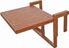 A wooden balcony hanging table is shown against a white background. Produktbild-Vorschau