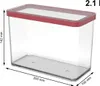 A clear, well-lit studio shot of a rectangular food storage container with a red lid. Anteprima dell’immagine prodotto