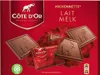 A box of Cote d'Or chocolates with several pieces of chocolate scattered around. Produktbild-Vorschau