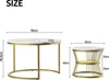 Lot De 2 Tables Basse, Table De Salon Gigognes Ronde, Doré Voir les images du produit 7