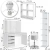 Tavolino da toilette Vicco Sherry Bianco con specchio, Anteprima dell’immagine prodotto 7