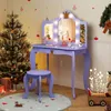 COSTWAY Coiffeuse pour enfants avec tabouret, Coiffeuse Voir les images du produit 2