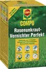 A product box for COMPO Rasenunkraut-Vernichter Perfekt, showing a grassy background and images of weeds. Produktbild-Vorschau