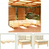 The Living Store 11-tlg. Garten-Lounge-Set mit Creme Kissen Produktbild-Vorschau 1