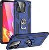 A blue phone case with a ring holder is displayed from multiple angles. Produktbild-Vorschau