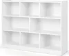 A white, multi-compartment bookshelf is shown against a white background. Voir les images du produit