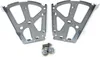 Two metal shelf brackets and a bag of screws are laid out on a white background. Produktbild-Vorschau