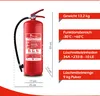 FireLoq 9kg Pulver Feuerlöscher für Brandklasse ABC mit 43A Produktbild-Vorschau 2