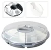 Servierset Servierplatte Snackschale 6 Fächer Deckel Griff Ø33xH9cm Produktbild-Vorschau