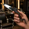 Rasoir de barbier professionnel en style dragon argenté Voir les images du produit 5