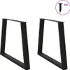 Möbel Esstisch Beine V-Form 2 Stück Schwarz 90x(72-73,3) cm Produktbild-Vorschau 3