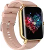 A smartwatch with a pink band and gold casing is shown on a white background. Náhled obrázku produktu