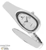 Crystal blue Spangenuhr silberne Schlange Armreif Damenuhr Produktbild-Vorschau 6