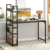 A computer desk with a bookshelf attached to the side, set against a window. Náhľad obrázku produktu