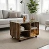 A living room scene with a coffee table made of wooden crates. Náhled obrázku produktu