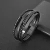 UNIQAL | Lederarmband Herren "BLACK SHAPE" Mens Leather Produktbild-Vorschau 5