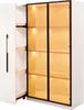 A white cabinet with glass doors and internal lighting. Produktbild-Vorschau