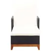 Lettino prendisole in poly rattan e legno massiccio nero Anteprima dell’immagine prodotto 1