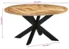 vidaXL Jídelní stůl Ø150x76 cm z masivního surového Náhled obrázku produktu 7