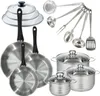 Set de 3 poêles 20, 24, 28 cm inox, couvercles verre, 3 Voir les images du produit 1
