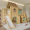 Hochbett 90x200 cm mit Rutsche & Kleiderschrank Kinderbett Produktbild-Vorschau 7