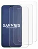 Three transparent screen protectors are shown in front of a smartphone. Produktbild-Vorschau