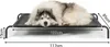 A dog lying on an elevated outdoor pet bed with dimensions indicated. Anteprima dell’immagine prodotto