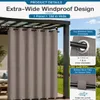 Outdoor Vorhang mit Ösen Taupe 254 x 214 cm Winddicht Produktbild-Vorschau 2