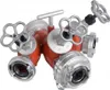 A fire hose distributor with multiple valves and couplings, shown against a white background. Produktbild-Vorschau