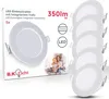 The image shows the packaging of a set of LED downlights, with a product image and a family photo. Náhled obrázku produktu