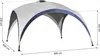 A white tent/pavilion with blue trim, shown from a side angle with dimensions indicated. Anteprima dell’immagine prodotto