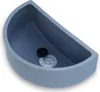 A gray plastic sink basin with a drain and stopper. Produktbild-Vorschau