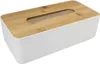 A white tissue box with a wooden lid. Produktbild-Vorschau