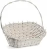 A white wicker basket with a handle against a white background. Podgląd zdjęcia produktu
