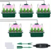 A set of five mini greenhouses with grow lights, along with gardening tools and plant markers, arranged on a white background. Náhľad obrázku produktu